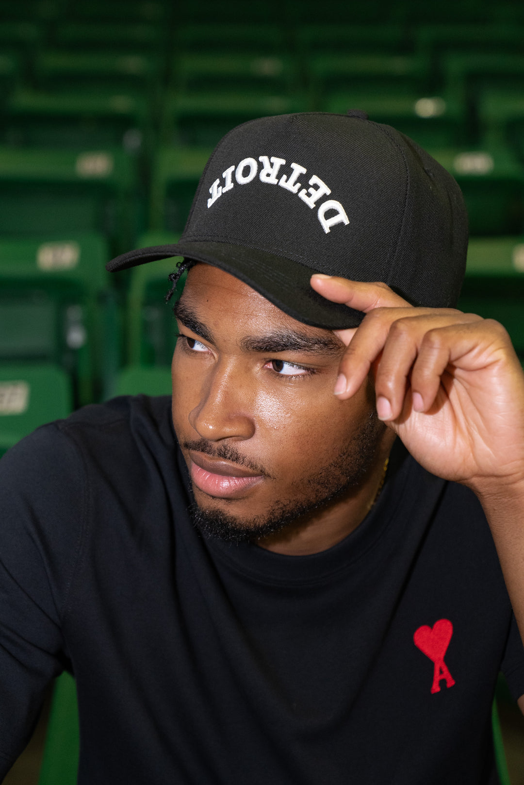 Pre-Curved Classic Detroit SnapBack - BLACK